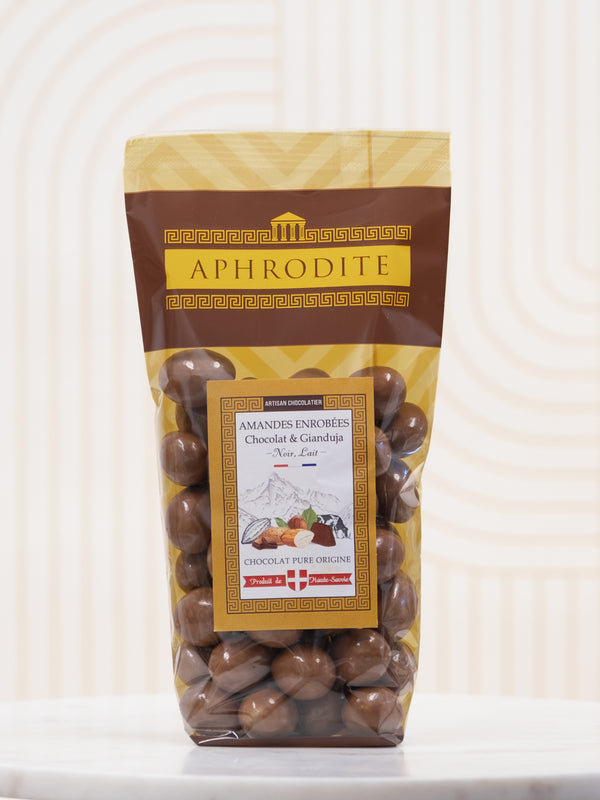 Galets amandes enrobées praliné et chocolat noir, lait